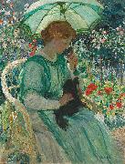 E.Phillips Fox The green parasol oil